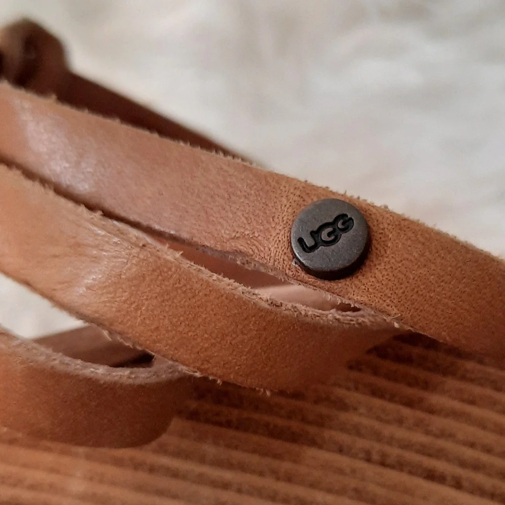 Ugg strappy platform wedge sandals sz 11W - Picture 4 of 7